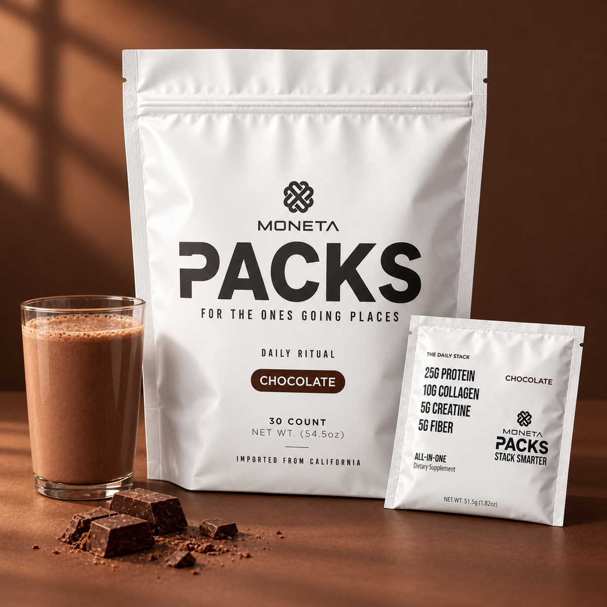 Moneta Chocolate daily supplement packs