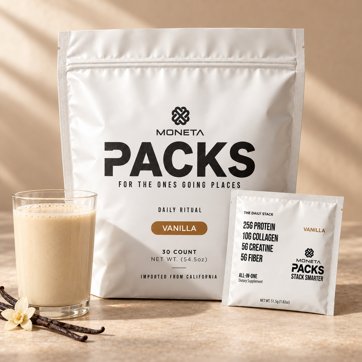 Moneta Vanilla daily supplement packs